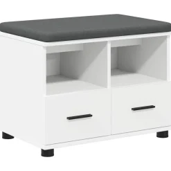 vidaXL Banc d'entrée 60 x 38 x 46 cm Bois Ingénierie et Tissu