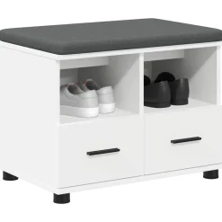 vidaXL Banc d'entrée 60 x 38 x 46 cm Bois Ingénierie et Tissu