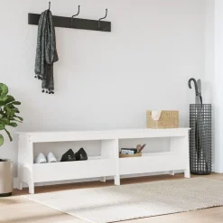 Bancs-vidaXL Banc d'entrée 160x28x45 cm bois de pin massif Blanc