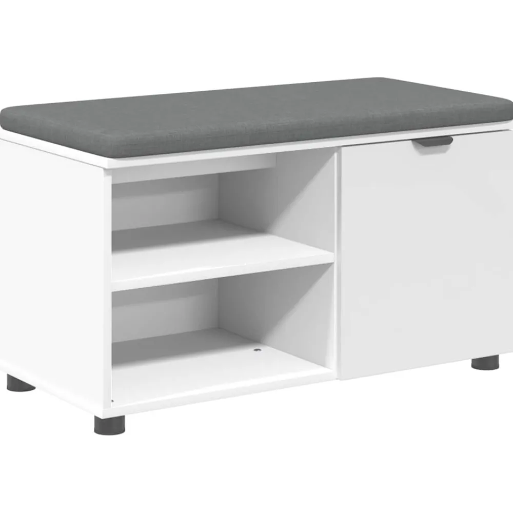 vidaXL Banc d'entrée 80 x 38 x 46 cm Bois Ingénierie et Tissu