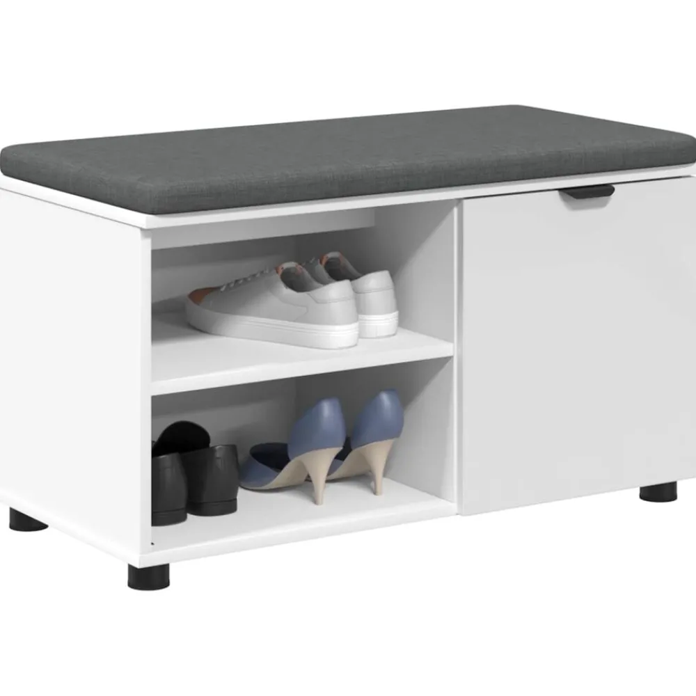 vidaXL Banc d'entrée 80 x 38 x 46 cm Bois Ingénierie et Tissu