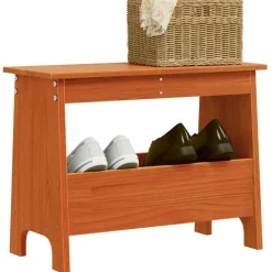 vidaXL Banc d'entrée cire 60x28x45 cm bois de pin massif