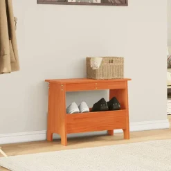 vidaXL Banc d'entrée cire 60x28x45 cm bois de pin massif