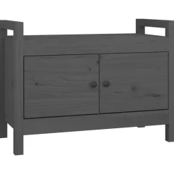Bancs-vidaXL Banc d'entrée 80x40x60 cm Bois de pin massif Gris