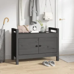 Bancs-vidaXL Banc d'entrée 80x40x60 cm Bois de pin massif Gris