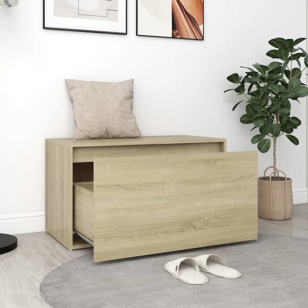 vidaXL Banc d'entrée 80x40x45 cm Chêne sonoma Bois d'ingénierie