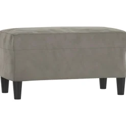 Bancs-vidaXL Banc 70x35x41 cm Velours Gris clair
