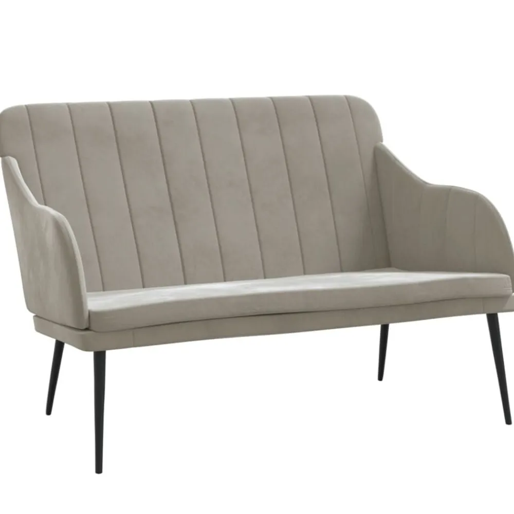 Bancs-vidaXL Banc 110x76x80 cm Velours Gris clair
