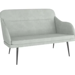 Bancs-vidaXL Banc 110x76x80 cm Velours Gris clair