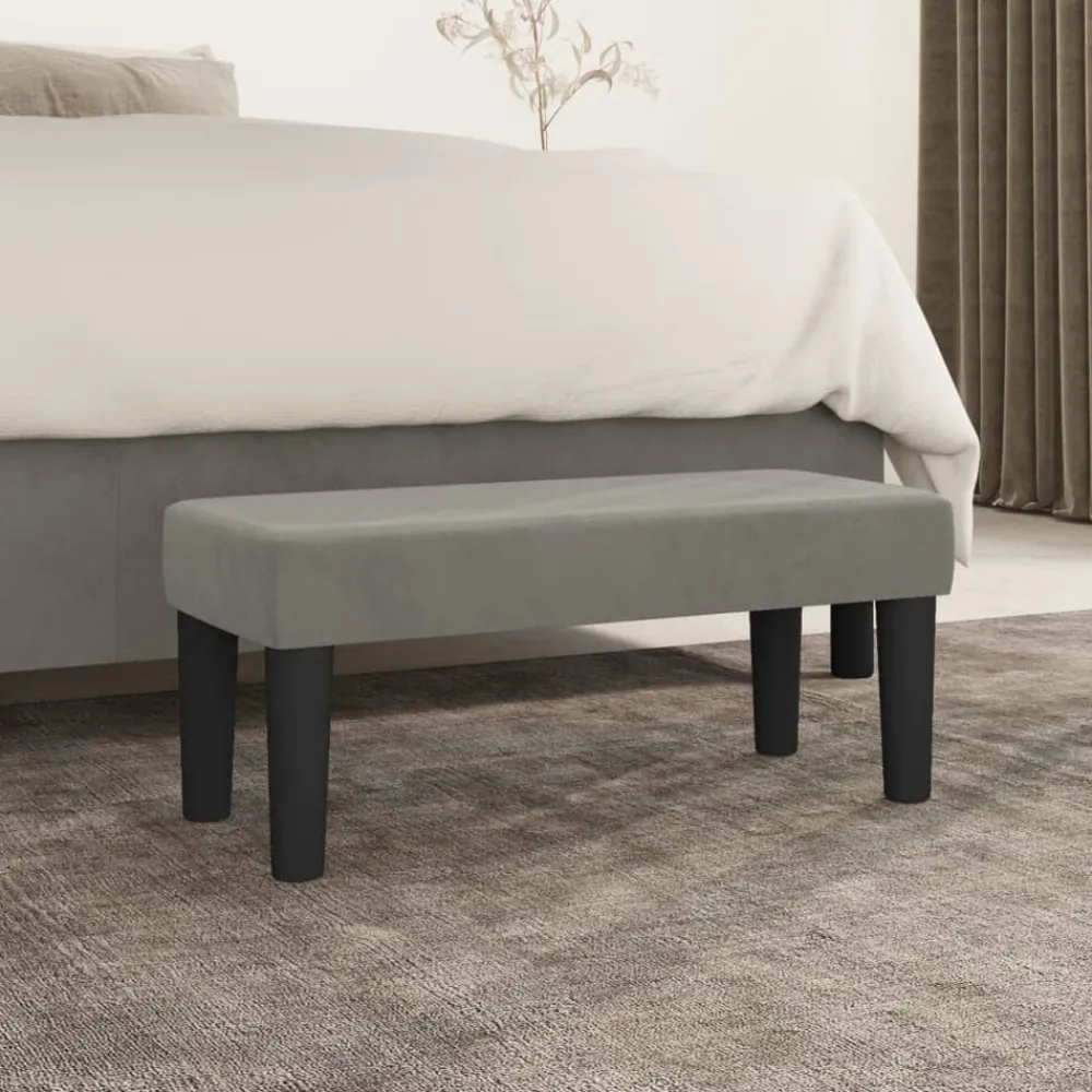 Bancs-vidaXL Banc 70x30x30 cm Velours Gris clair