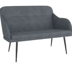 Bancs-vidaXL Banc 110x76x80 cm Velours Gris foncé