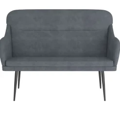 Bancs-vidaXL Banc 110x76x80 cm Velours Gris foncé