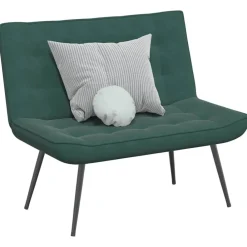 Bancs-vidaXL Banc gris foncé 110x74x84 cm velours Vert foncé