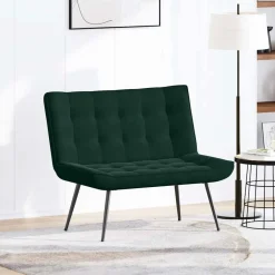 Bancs-vidaXL Banc gris foncé 110x74x84 cm velours Vert foncé