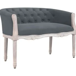 Bancs-vidaXL Banc 98x56x69 cm Velours Gris foncé