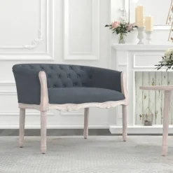 Bancs-vidaXL Banc 98x56x69 cm Velours Gris foncé