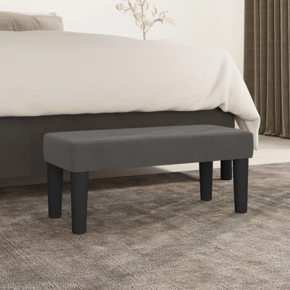 Bancs-vidaXL Banc 70x30x30 cm Velours Gris foncé