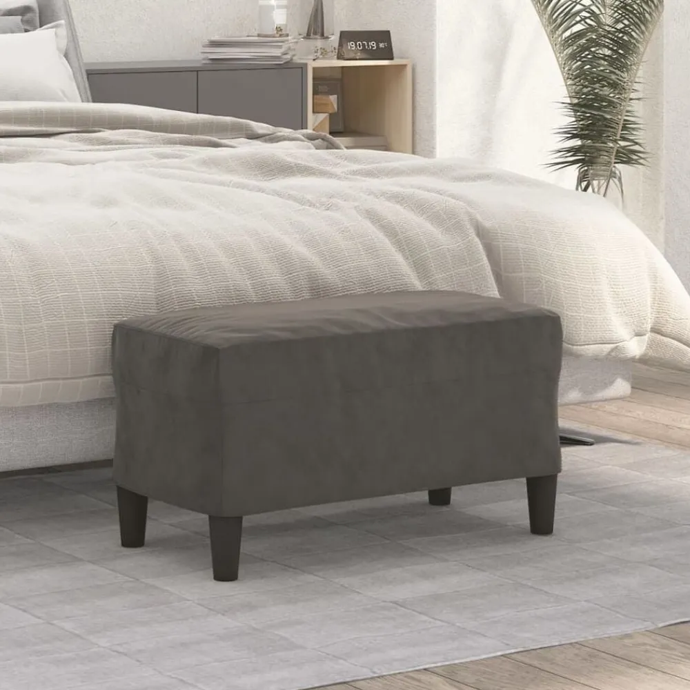 Bancs-vidaXL Banc 70x35x41 cm Velours Gris foncé