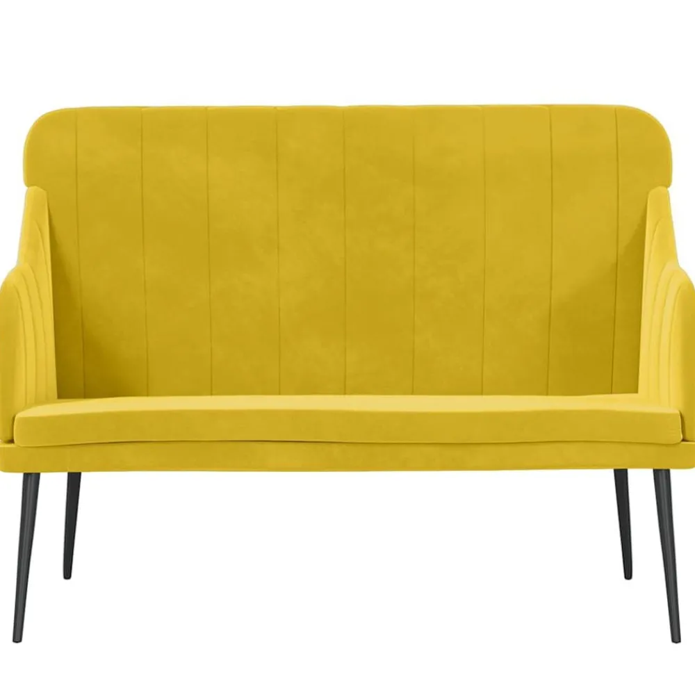 Bancs-vidaXL Banc 110x76x80 cm Velours Jaune