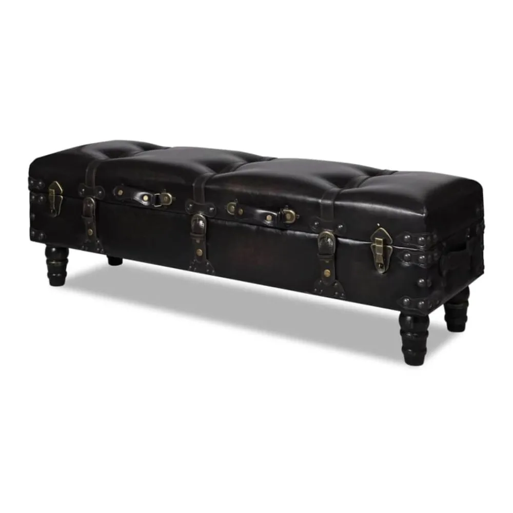 vidaXL Banc long de rangement marron