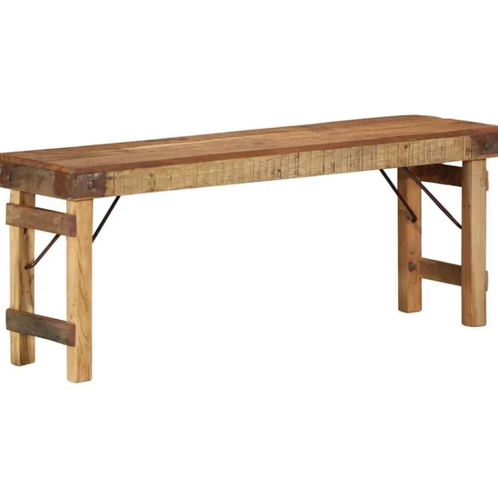 vidaXL banc Naturel 110 x 35 x 46 cm Bois ancien récupéré