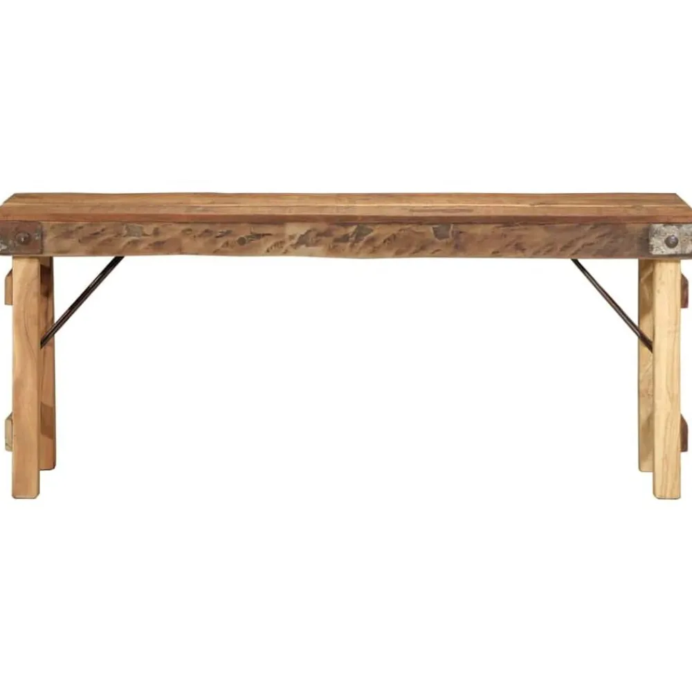 vidaXL banc Naturel 110 x 35 x 46 cm Bois ancien récupéré