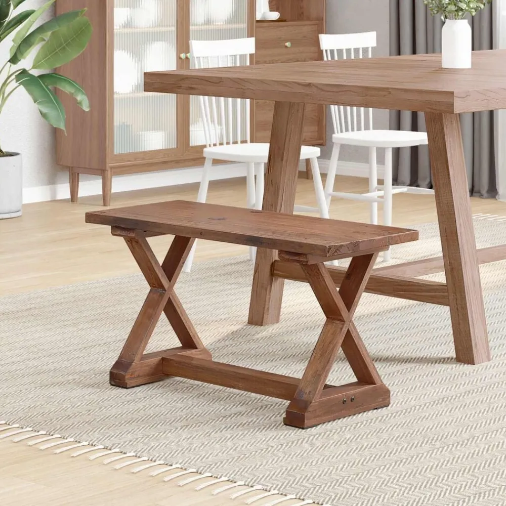 Bancs-vidaXL banc Naturel 85 x 35 x 46 cm Bois massif de récupération