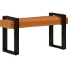vidaXL Banc Noir et marron 110 cm Cuir de chèvre véritable