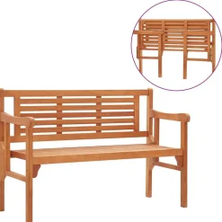 vidaXL Banc pliable de jardin 120 cm Bois d'eucalyptus solide