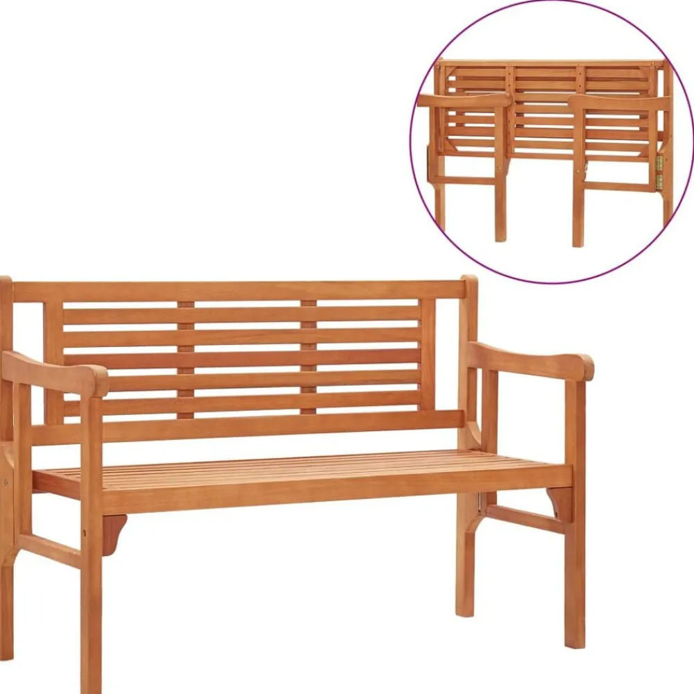 vidaXL Banc pliable de jardin 120 cm Bois d'eucalyptus solide