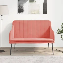 Bancs-vidaXL Banc 110x76x80 cm Velours Rose