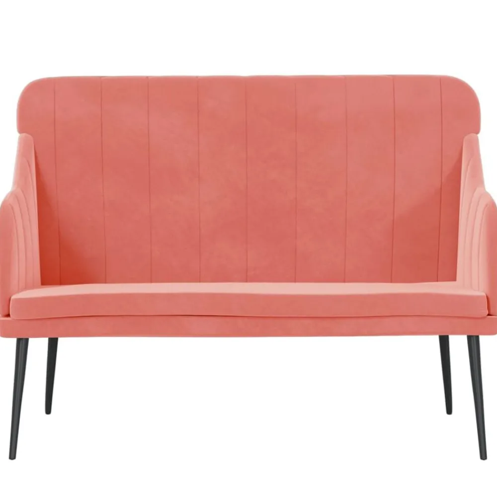 Bancs-vidaXL Banc 110x76x80 cm Velours Rose