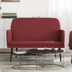 Bancs-vidaXL Banc 107x80x81 cm Similicuir Rouge bordeaux