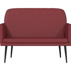 Bancs-vidaXL Banc 107x80x81 cm Similicuir Rouge bordeaux