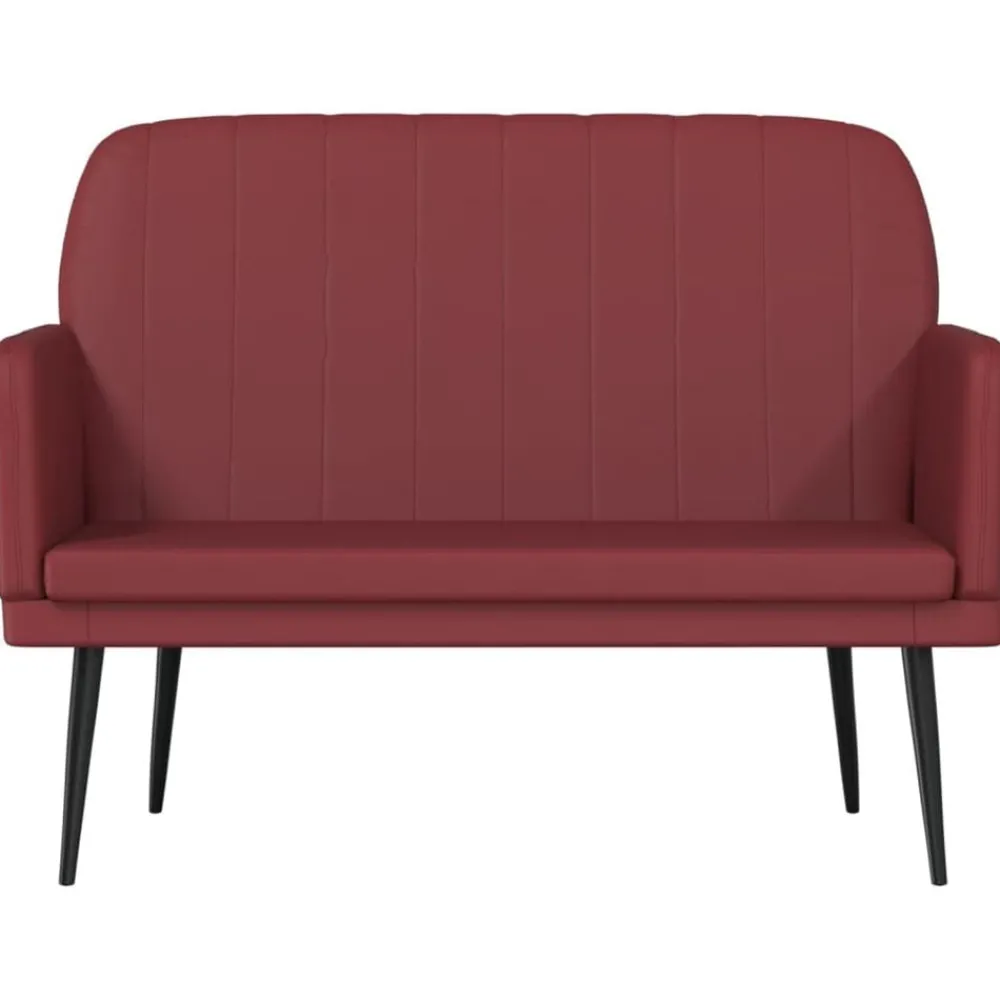 Bancs-vidaXL Banc 107x80x81 cm Similicuir Rouge bordeaux