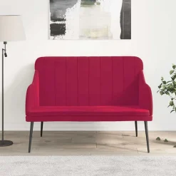 Bancs-vidaXL Banc 110x76x80 cm Velours Rouge bordeaux