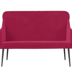 Bancs-vidaXL Banc 110x76x80 cm Velours Rouge bordeaux