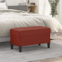 Bancs-vidaXL Banc 70x35x41 cm Similicuir Rouge bordeaux