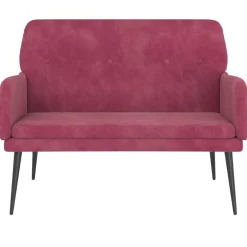 Bancs-vidaXL Banc 108x79x79 cm Velours Rouge bordeaux