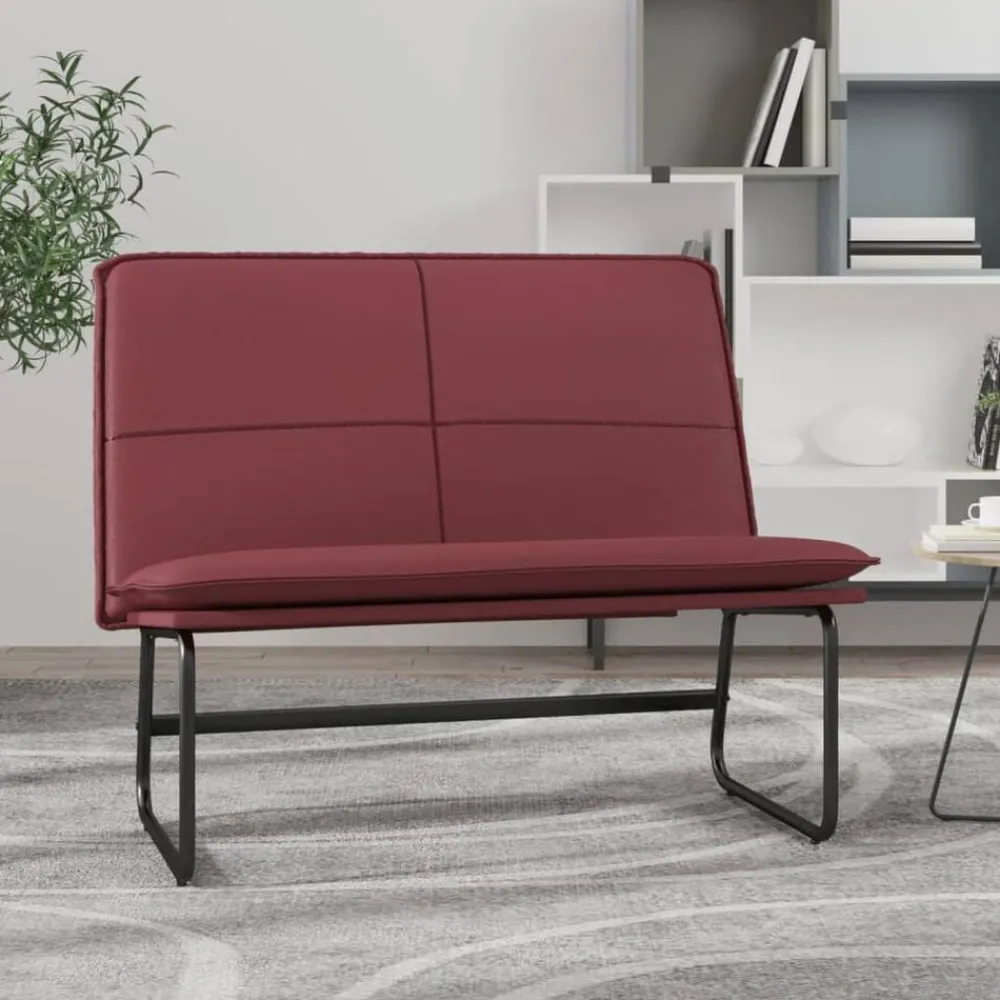Bancs-vidaXL Banc 100x75x76 cm Similicuir Rouge bordeaux