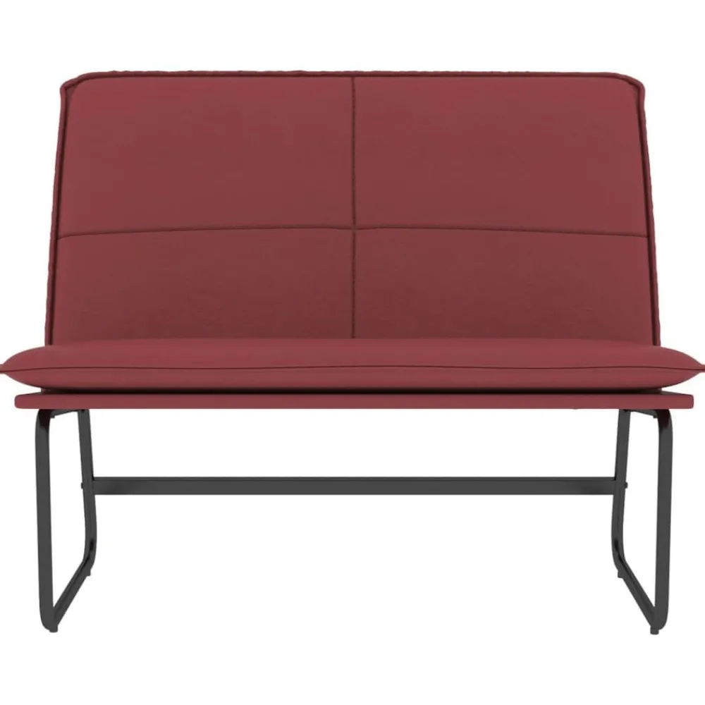 Bancs-vidaXL Banc 100x75x76 cm Similicuir Rouge bordeaux