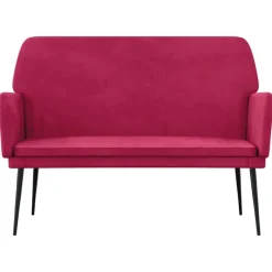 Bancs-vidaXL Banc 108x79x79 cm Velours Rouge bordeaux
