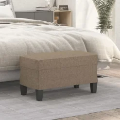 Bancs-vidaXL Banc 70x35x41 cm Tissu Taupe