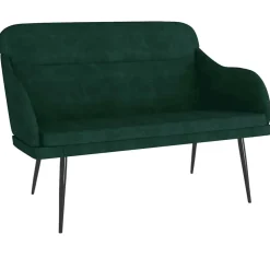Bancs-vidaXL Banc 110x76x80 cm Velours Vert foncé