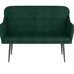 Bancs-vidaXL Banc 110x76x80 cm Velours Vert foncé