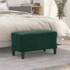 Bancs-vidaXL Banc 70x35x41 cm Velours Vert foncé