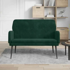 Bancs-vidaXL Banc 108x79x79 cm Velours Vert foncé
