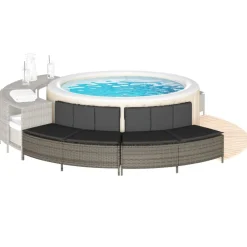 vidaXL Bancs de spa avec coussins 2 pcs résine tressée