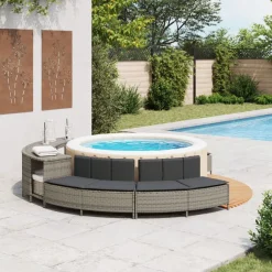 vidaXL Bancs de spa avec coussins 2 pcs résine tressée