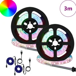 vidaXL Bande LED 2 pcs Noir et Transparent 750 mm Cuivre et plastique